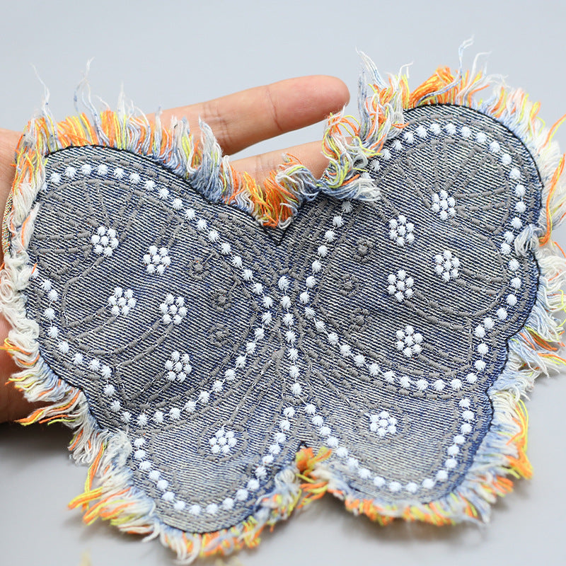 Wholesale Denim Tassel Butterfly Patches